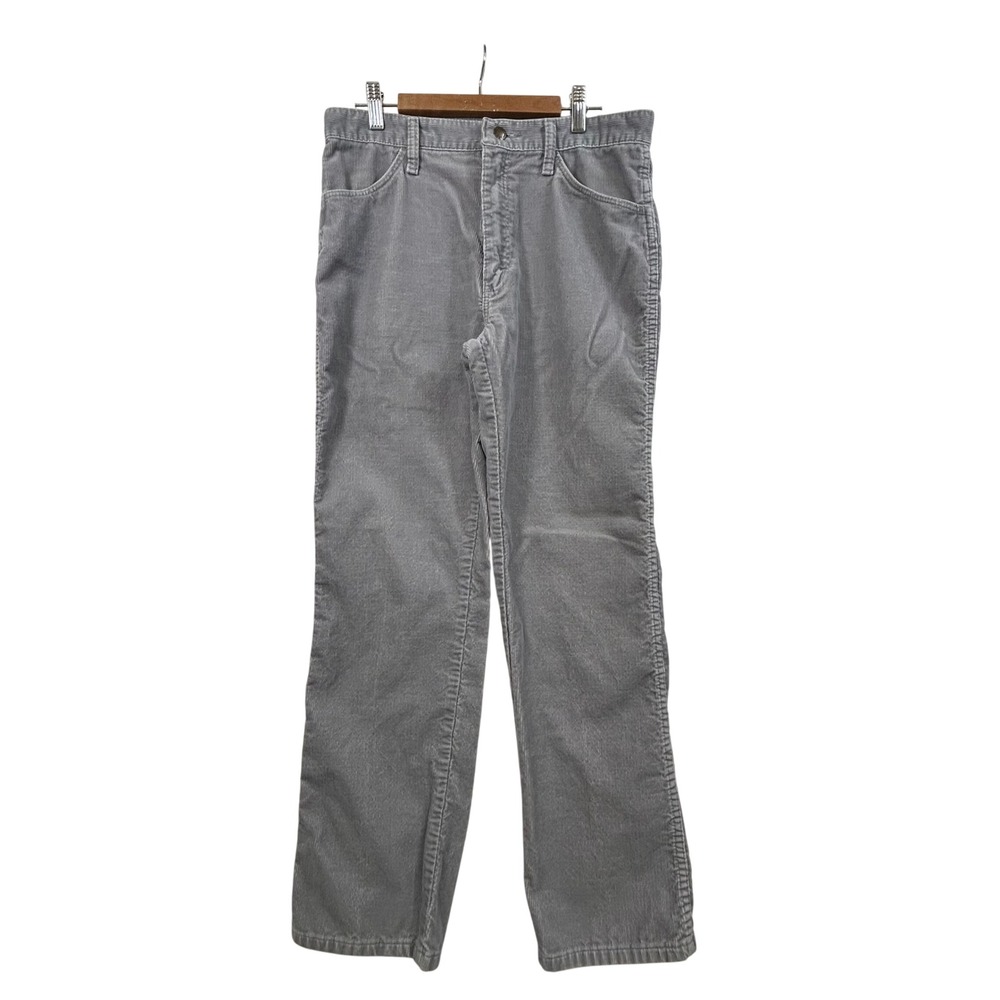 VTG Rustler Corduroy Pants Mens 33x30 Fits W32 Gray Straight Leg 90s USA Western
